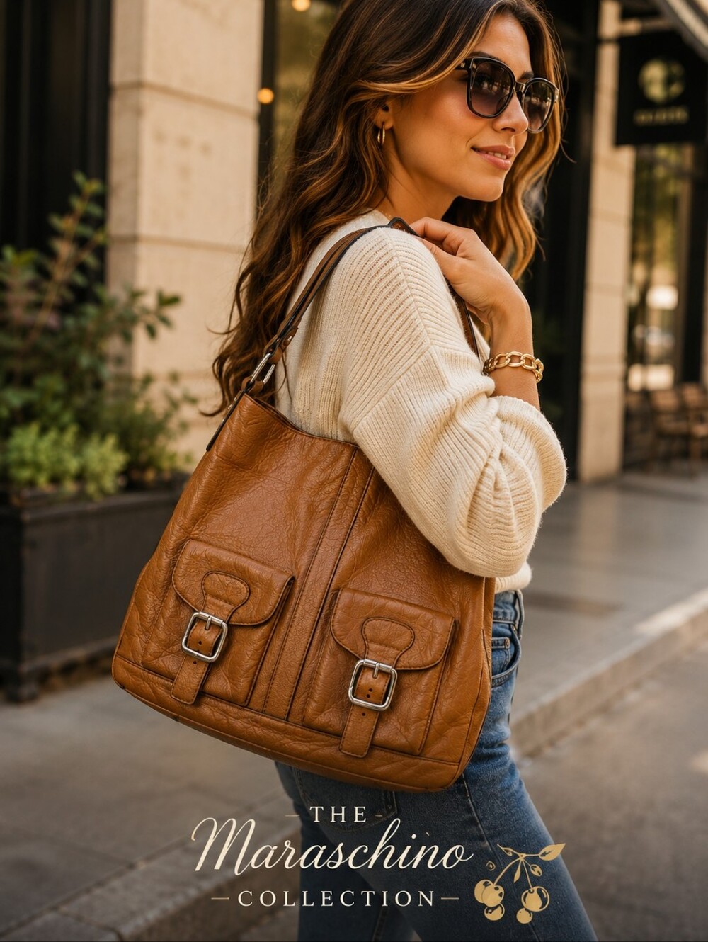 Vintage Y2K Michael Kors Cognac Leather Hobo Bag